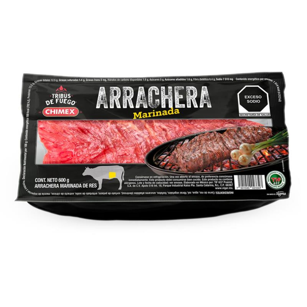 Arrachera Marinada Tribus de Fuego Chimex 600 g
