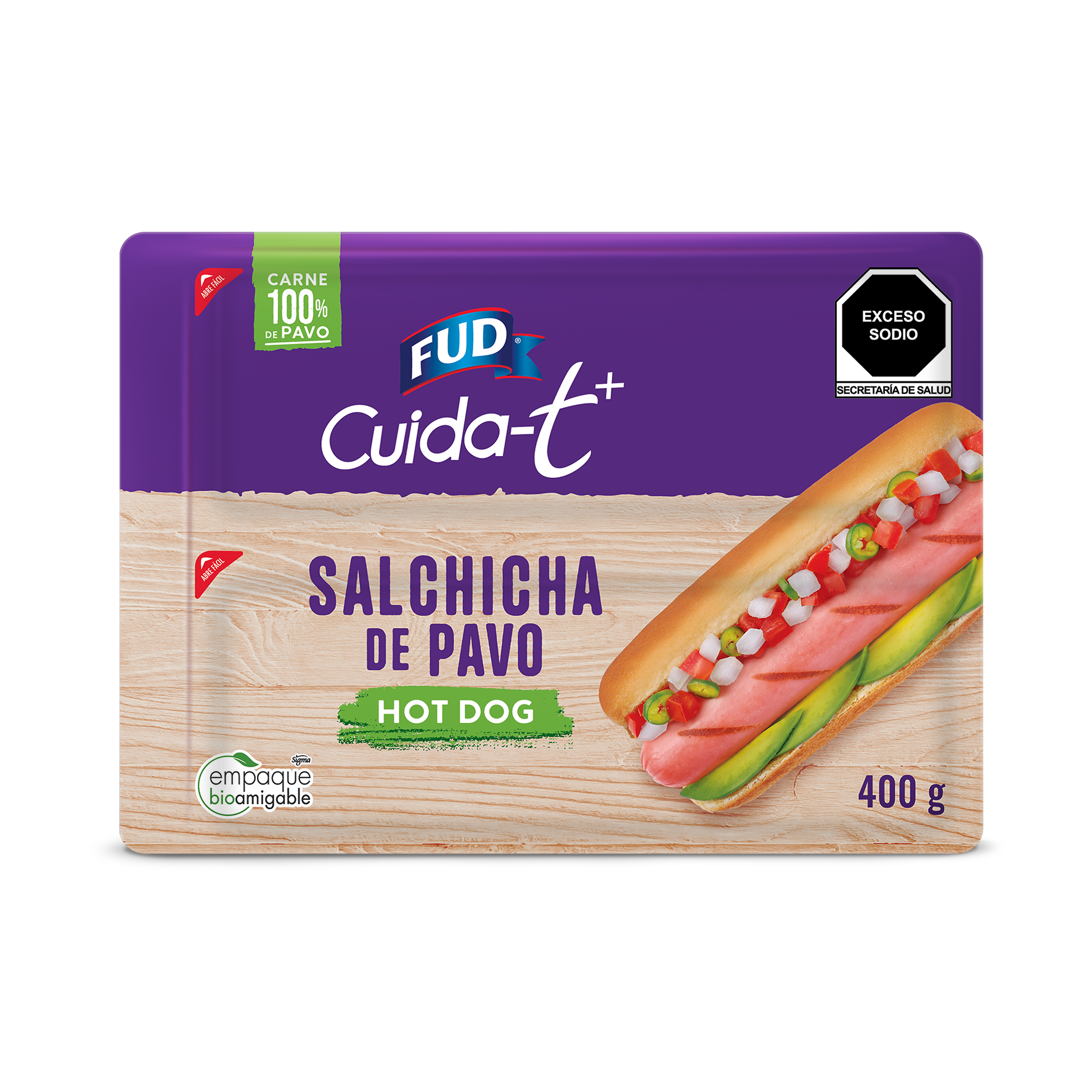 Salchicha de Pavo para Hot Dog FUD Cuidat+ 400 g