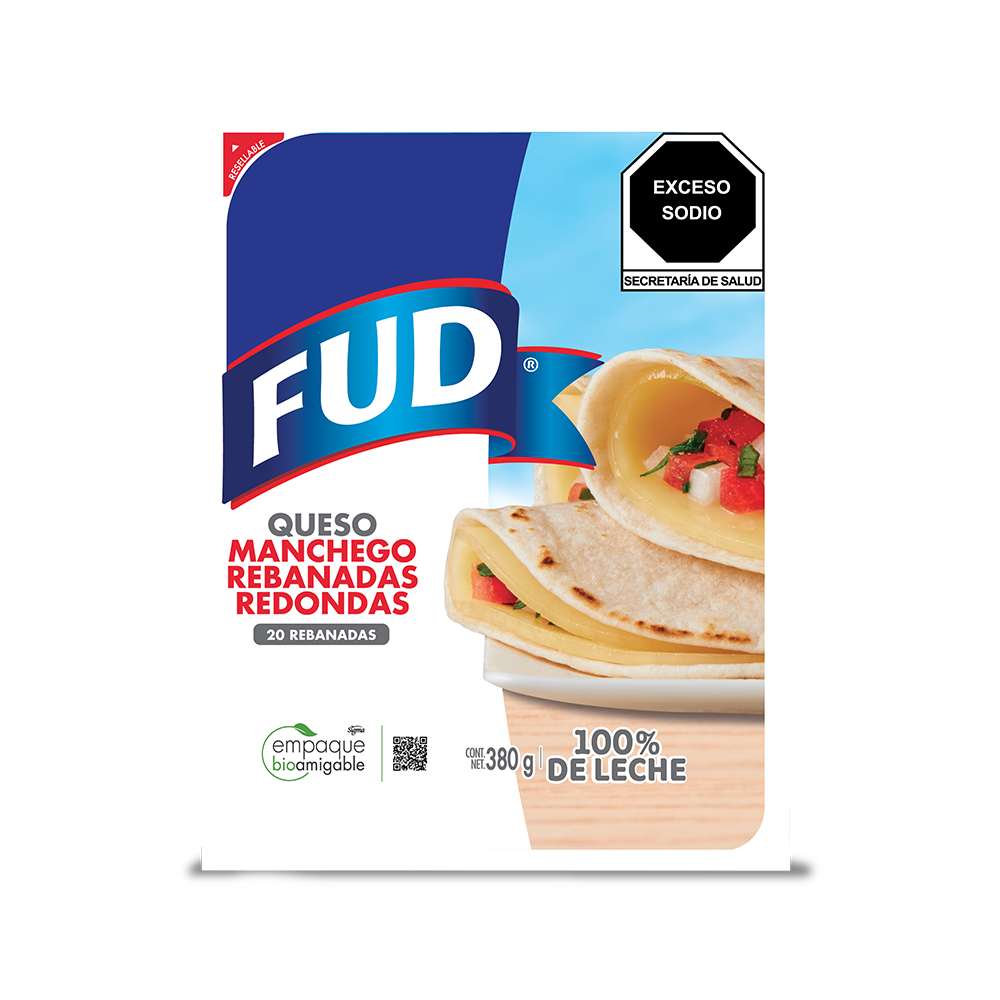 Queso Manchego Rebanada Redonda FUD 380 g